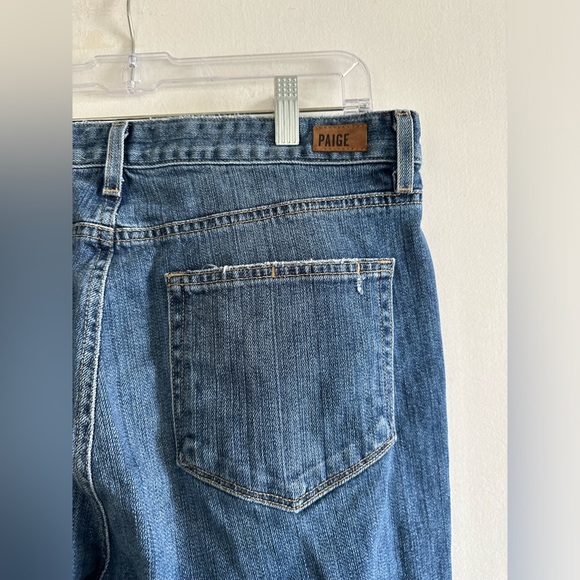 PAIGE Blue Denim High Rise Sarah Straight Lexington Designer Jeans Size 30 EUC - Picture 5 of 12